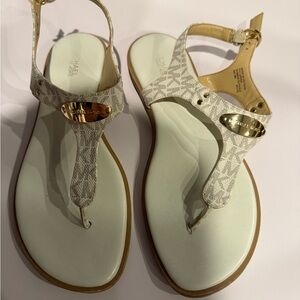 Michael Kors Cream and Gold Sandals